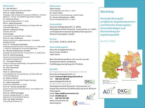 Workshop von DKG, ADT und KoQK - Arbeitsgemeinschaft ...