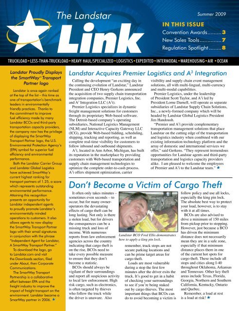 The Landstar Summer 2009 Link In This Issue