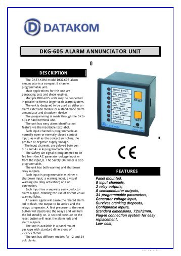 DKG-605 ALARM ANNUNCIATOR UNIT - DATAKOM