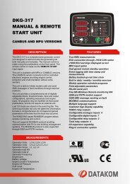 DKG-317 MANUAL & REMOTE START UNIT - Datakom