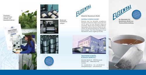 Flyer Teeheftdraht - Drahtwerk ELISENTAL