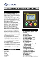 DKG-119 MANUAL AND REMOTE START UNIT - Datakom