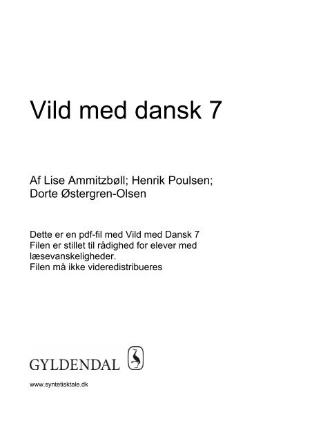 Vild med dansk 7 - Syntetisk tale