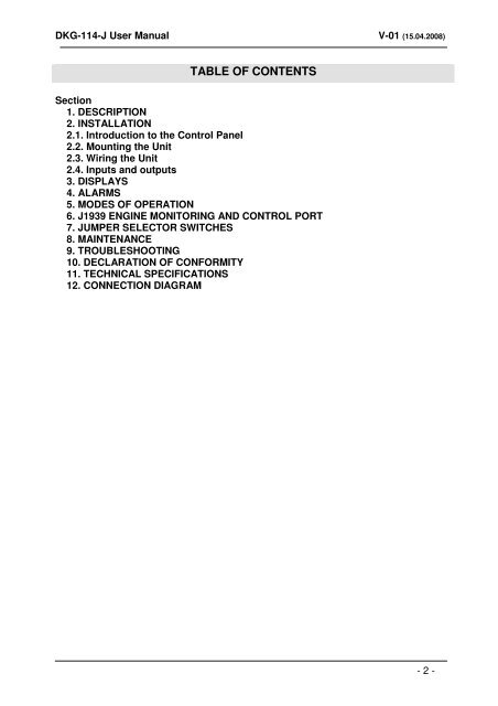 DKG-114-J - Piese schimb & Consumabile generatoare