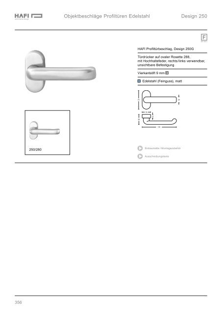 Objektbeschläge Profiltüren Edelstahl Technische Informationen ...