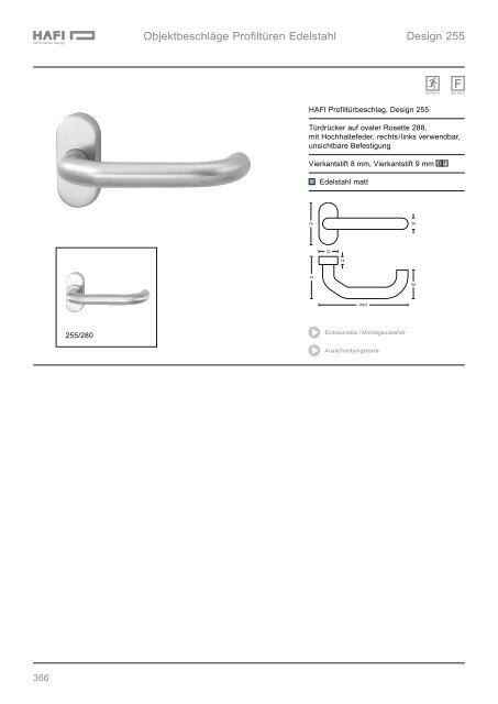 Objektbeschläge Profiltüren Edelstahl Technische Informationen ...