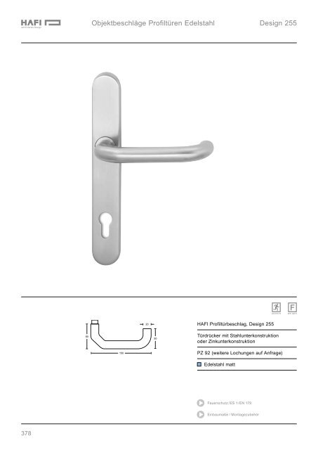 Objektbeschläge Profiltüren Edelstahl Technische Informationen ...