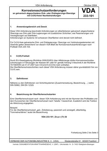 Korrosionsschutzanforderungen 233-101 - Chromitierung