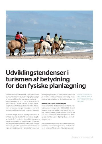 Udviklingstendenser i turismen af betydning for den ... - Naturstyrelsen