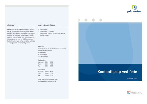 Kontanthjælp ved ferie - Jobcenter Haderslev