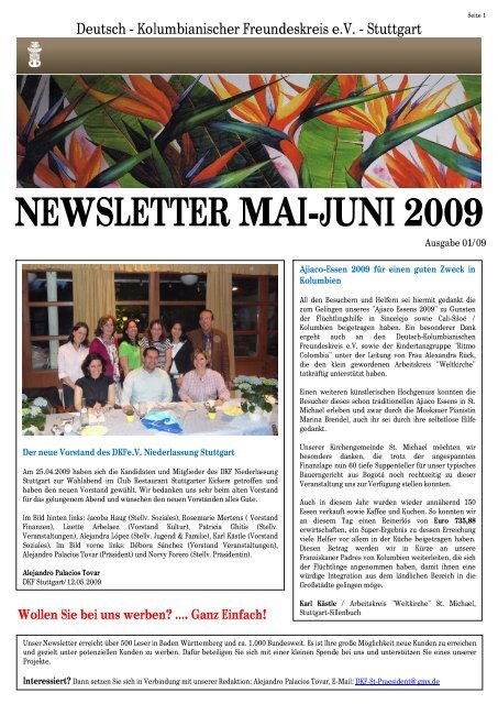 newsletter mai-juni 2009 - Deutsch-Kolumbianischer Freundeskreis ...