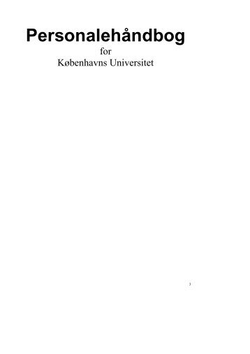 Personalehåndbog for KU - Københavns Universitet