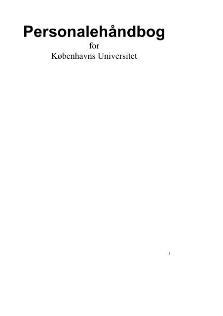 Personalehåndbog for KU - Københavns Universitet