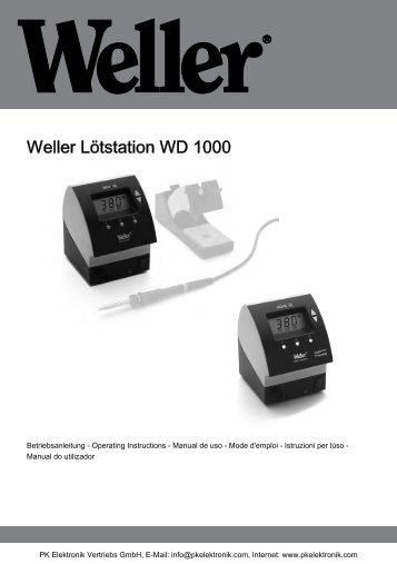Bedienungsanleitung Weller Lötstation WD 1000 - PK Elektronik