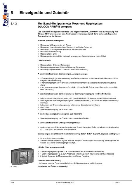 ProMaqua® Katalog - Schwimmbadtechnik 2012 - ProMinent