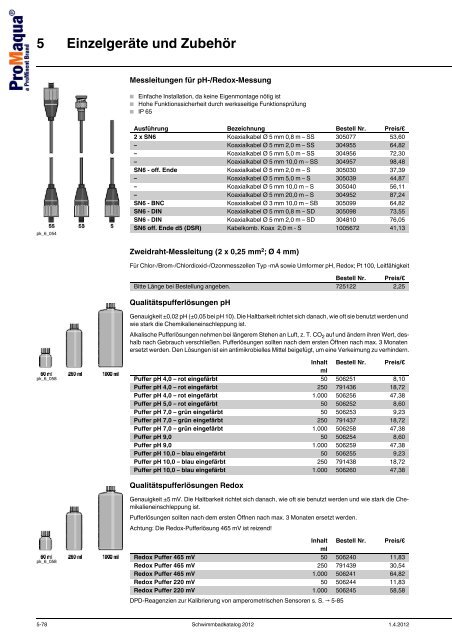 ProMaqua® Katalog - Schwimmbadtechnik 2012 - ProMinent