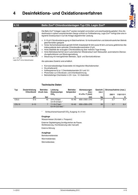 ProMaqua® Katalog - Schwimmbadtechnik 2012 - ProMinent