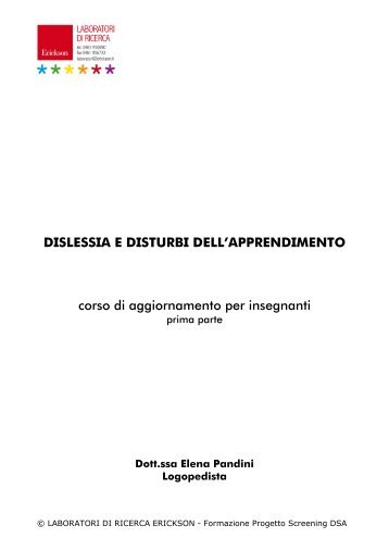 DISLESSIA E DISTURBI DELL'APPRENDIMENTO ... - VivoScuola