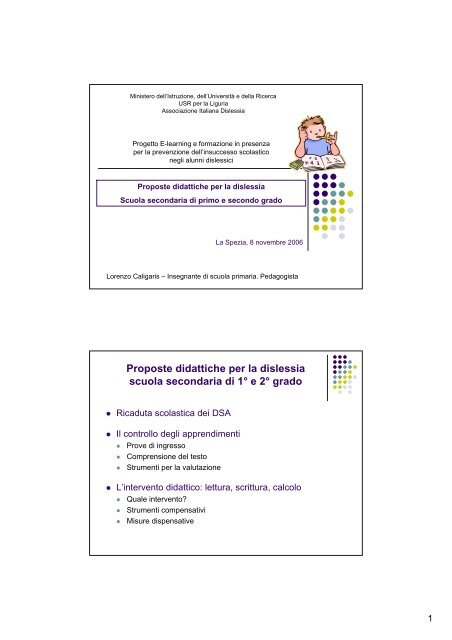Proposte didattiche per la dislessia - Associazione Italiana Dislessia