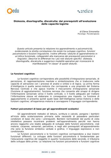 Dislessia, disortografia, discalculia - Primo Circolo Didattico