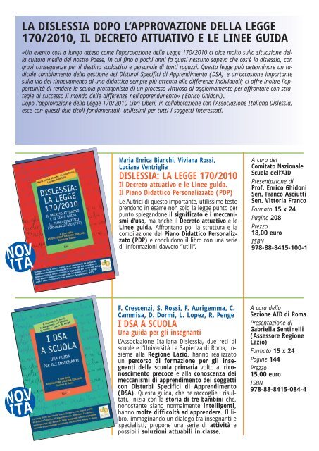 LIBRI LIBERI E LA DISLESSIA - Associazione Italiana Dislessia