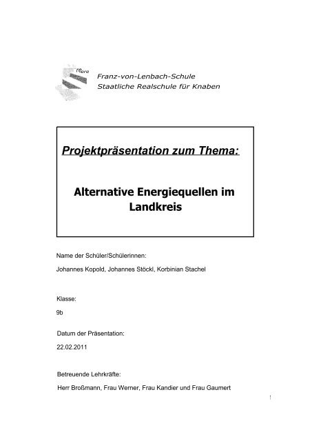 Beispiel einer Ausarbeitung - Franz von Lenbach Schule