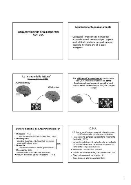 Caratteristiche degli studenti con DSA - Liceo Foscarini