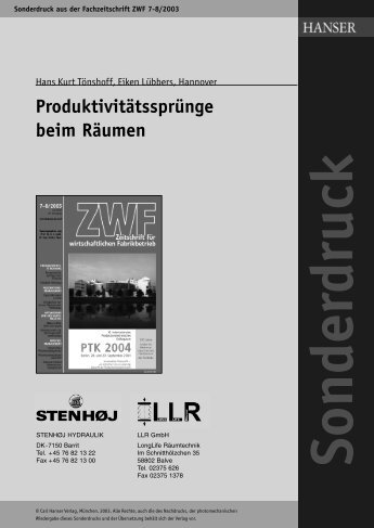 Produktivitätssprünge beim Räumen - Longlife Räumtechnik