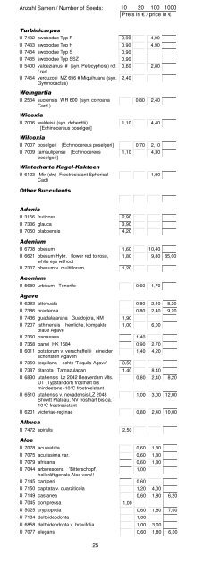 Calendar of Events 2010 - Uhlig Kakteen