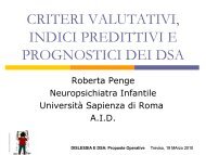 criteri valutativi, indici predittivi e prognostici dei dsa - CTI Treviso ...