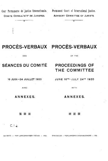 annexes. - Cour international de Justice