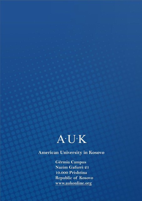 AUK 2011 - 2012 Academic Calendar - American University in Kosovo