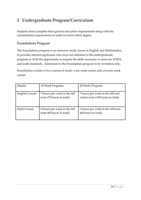 AUK 2011 - 2012 Academic Calendar - American University in Kosovo