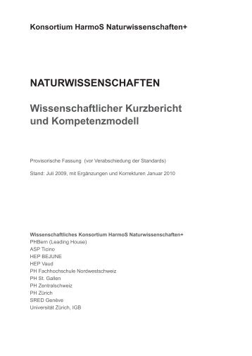 NATURWISSENSCHAFTEN Wissenschaftlicher Kurzbericht - Edudoc