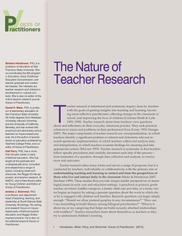 The Nature of Teacher Research - National Association for the ...