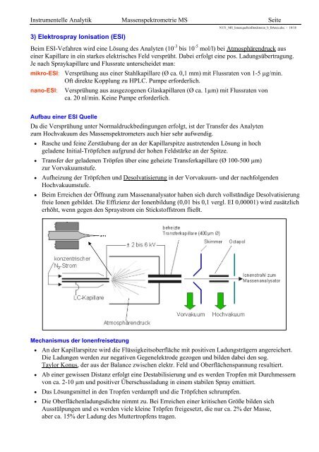 Instrumentelle Analytik Massenspektrometrie MS Seite 4.2.2 ...