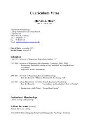 Curriculum Vitae Markus A. Maier - Psychology Department ...