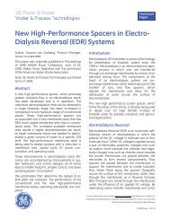 New High-Performance Spacers in Electrodialysis reversal - GE ...