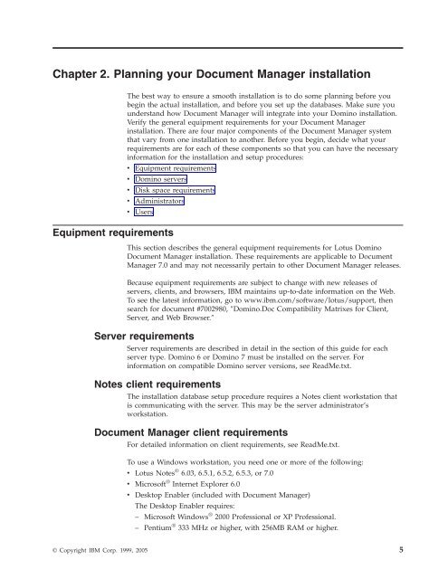 Domino Document Manager - Lotus documentation