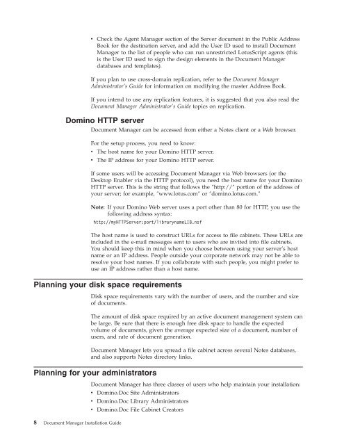Domino Document Manager - Lotus documentation