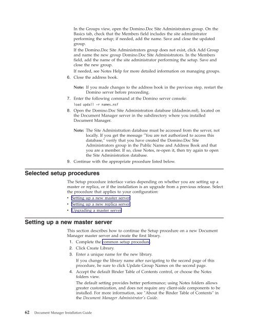 Domino Document Manager - Lotus documentation