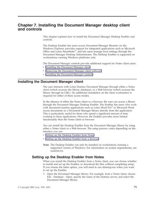Domino Document Manager - Lotus documentation