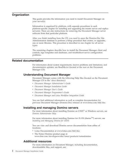 Domino Document Manager - Lotus documentation