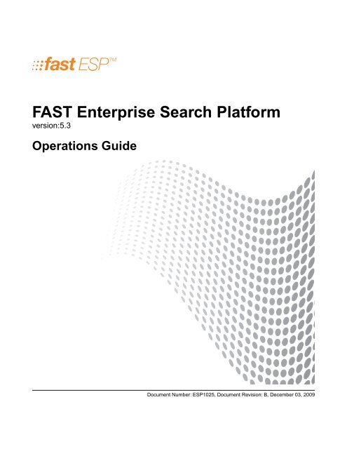 FAST ESP Operations Guide