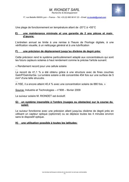 M Riondet Sarl Recherche