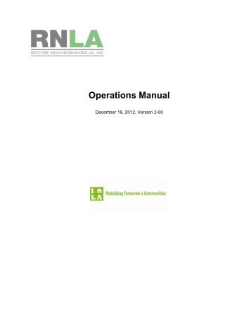 Operations Manual - RNLA - Restore Neighborhood LA, Inc.