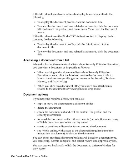 Domino.Doc 3.5 User's Guide - Lotus documentation - Lotus software