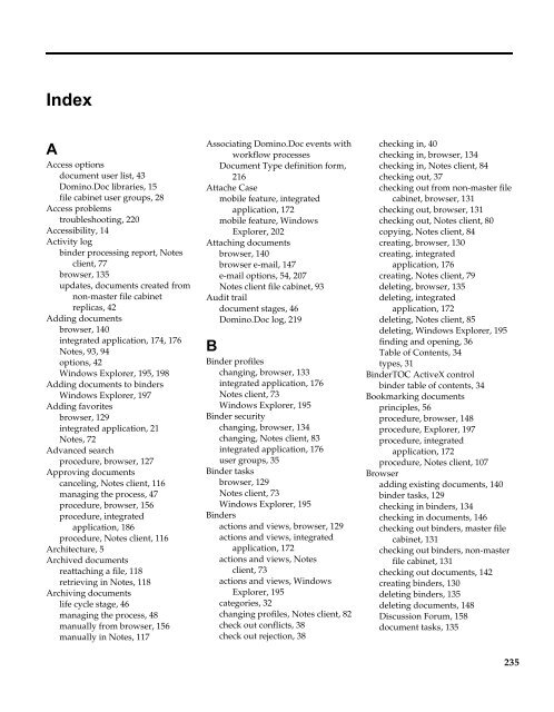 Domino.Doc 3.5 User's Guide - Lotus documentation - Lotus software