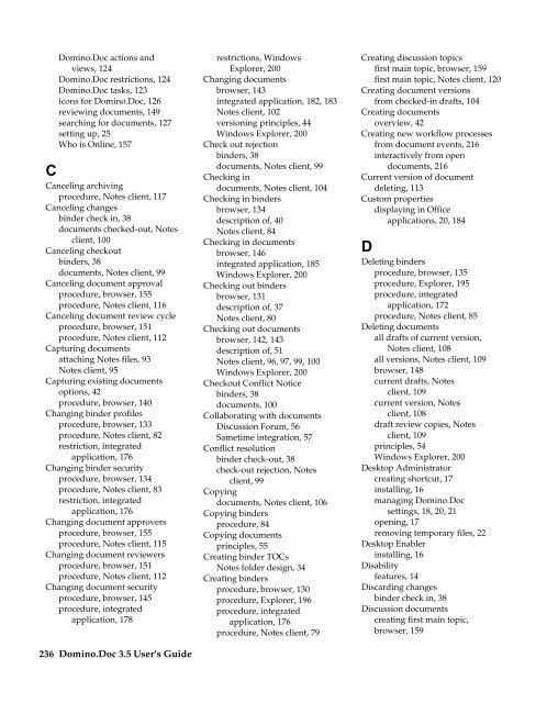 Domino.Doc 3.5 User's Guide - Lotus documentation - Lotus software