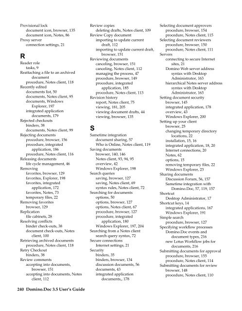 Domino.Doc 3.5 User's Guide - Lotus documentation - Lotus software